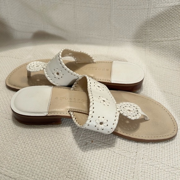 Apostrophe White and Tan Sandals with Classic Design - Picture 4 of 6
